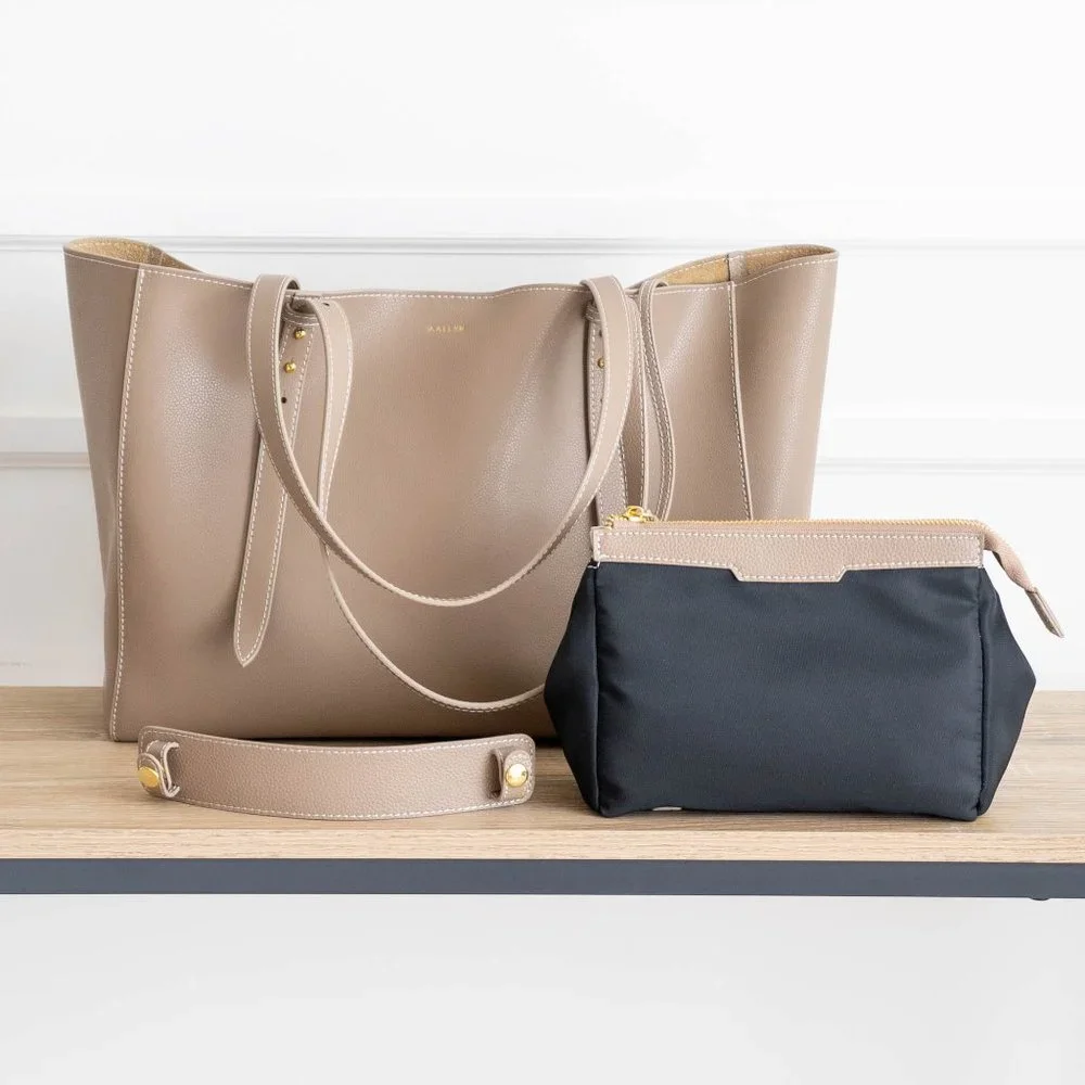 *New* Eliana Genuine Pebbled Leather Tote - Biscotti - Picture 11 of 11